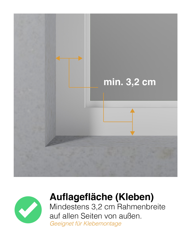 Voraussetzung 2 (für Kleben): Auflagefläche