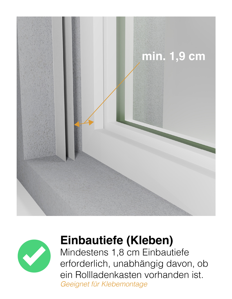 Voraussetzung 1 (für Kleben): Einbautiefe